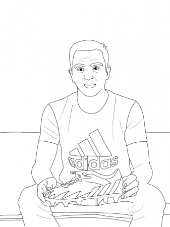 Xavi Showing his Shoe Coloring Page ...