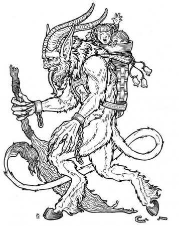 Krampus, Creepy christmas, Coloring pages