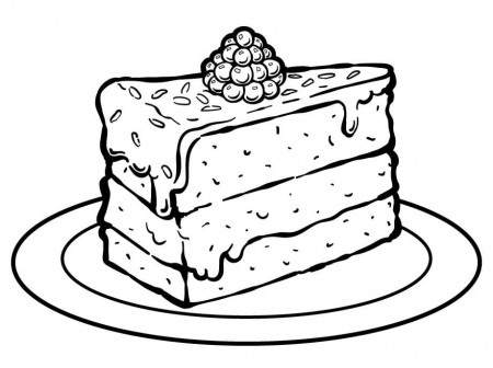Blueberry Cake Coloring Page - Free Printable Coloring Pages for Kids