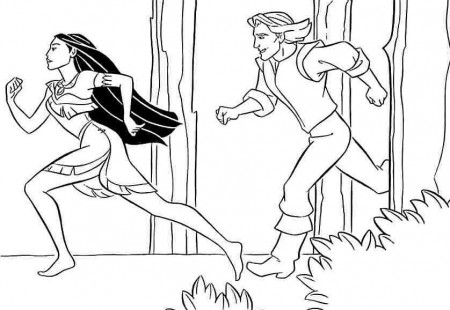 Pocahontas Flee With John Smith Coloring Pages For Kids #fgn : Printable  Pocahontas Coloring Pages For Kids | Pulgarcita, Dibujos, Dibujos para  colorear