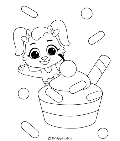 Cup Cake coloring pages for kids