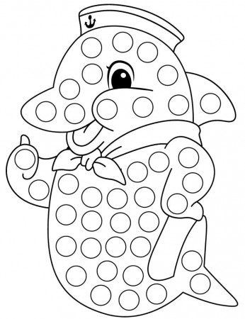 Dolphin Dot Marker Coloring Page - Free Printable Coloring Pages for Kids