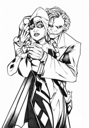 joker and harley quinn coloring pages - Clip Art Library