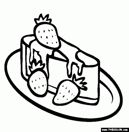 Strawberry Cheesecake Online Coloring Page