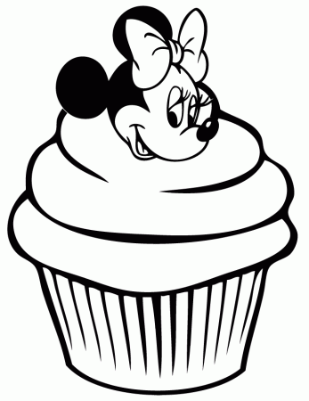 minnie-mouse-cupcake-coloring-page | Kids Cute Coloring Pages