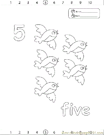 Numbers 5 Coloring Page - Free Numbers Coloring Pages ...
