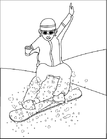 Coloring Pages - Snowboarding