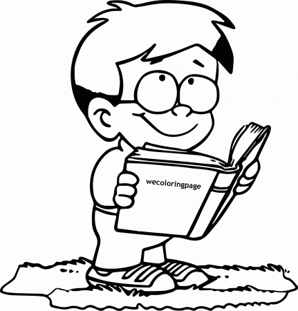 Read Book Boy Coloring Page Sheet Printable Right | Wecoloringpage