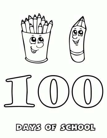 100th Day Of School – Crayons Coloring Page | HM Coloring Pages