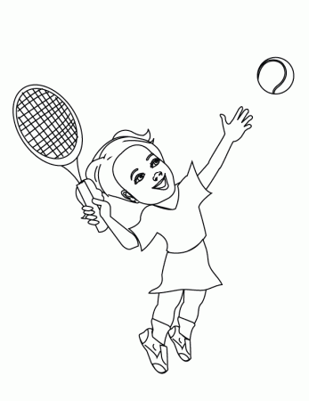 Coloring Pages - Playing Tennis