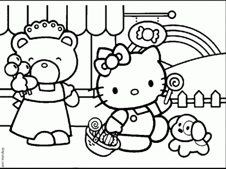 Hello Kitty Valentine's Day coloring draws! =(