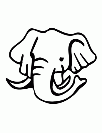elephant's face printable coloring in pages for kids - number 2817 