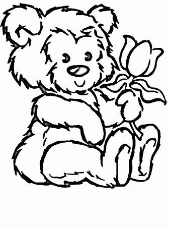 Cute Bear With Flower