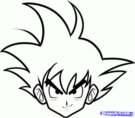 Draw Goku Easy, Step by Step, Drawing Sheets, Added by Dawn, April 