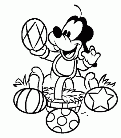 Goofy Coloring Pages : Goofy Easter Egg Disney Easter Coloring 