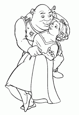Shrek and Fiona Dancing coloring pages | coloring pages