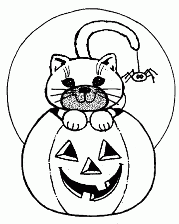 transmissionpress: Cat and Halloween Coloring Pages