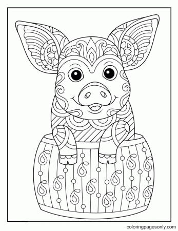 Cute Pigs Hard Coloring Pages - Hard Coloring Pages - Coloring Pages For  Kids And Adults