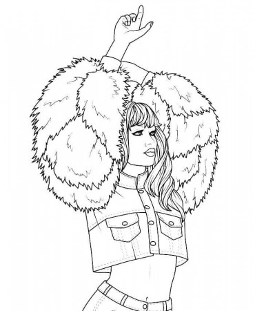 Fashionable Girl Cool Coloring Pages - Coloring Cool