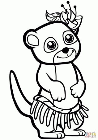 Funny Meerkat coloring page | Free Printable Coloring Pages