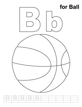 B for ball coloring page with handwriting practice | Kids handwriting  practice, Abc coloring pages, Abc coloring