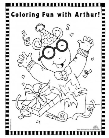 Coloring & Activity Pages: Arthur's Birthday Coloring Page