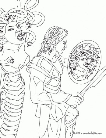 GREEK MYTHS AND HEROES coloring pages - MYTH OF PERSEUS AND MEDUSA