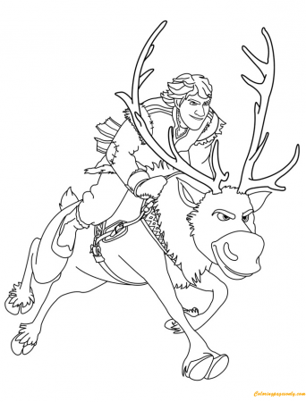 Kristoff And Sven Coloring Page - Free Coloring Pages Online