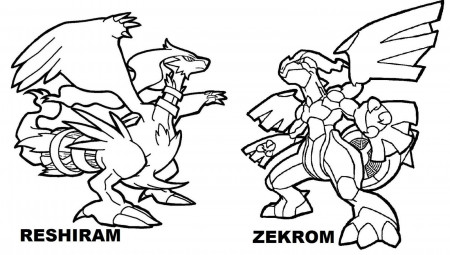 Pokemon Coloring Pages Of Zekrom and Reshiram | Pokemon coloring ...