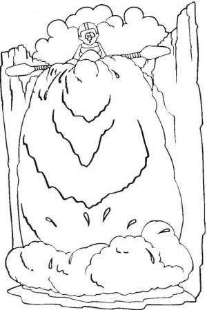 Waterfall #10 (Nature) – Printable coloring pages