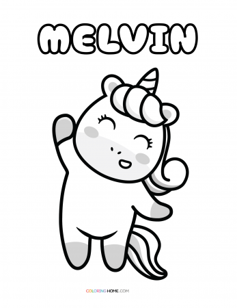 Melvin unicorn coloring page