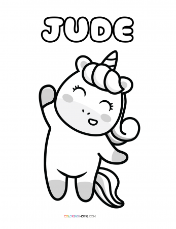 Jude unicorn coloring page