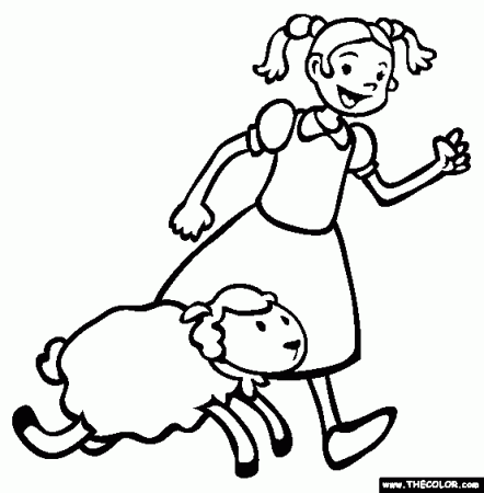 Mary Had A Little Lamb Online Coloring Page