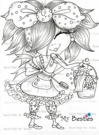 INSTANT DOWNLOAD Digital Digi Stamps Big Eye Big Head Dolls | Etsy