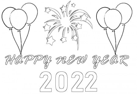 Printable New Year 2022 Coloring Page - Free Printable Coloring Pages for  Kids