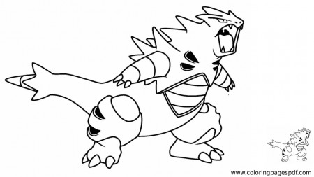 Coloring Page Of Tyranitar Roaring