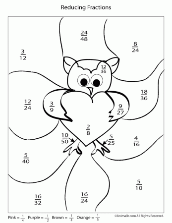 Printable Valentine's Day Multiplication and Fractions Worksheets ...