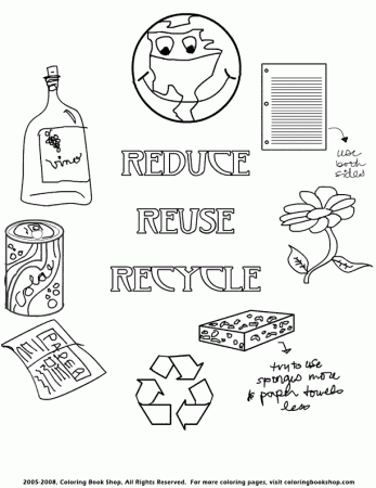 Recycle Coloring Page Printable - Aiwosen.com