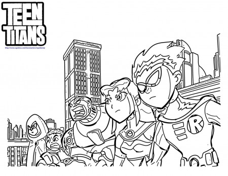 Teen Titans Coloring Page - Coloring Pages for Kids and for Adults