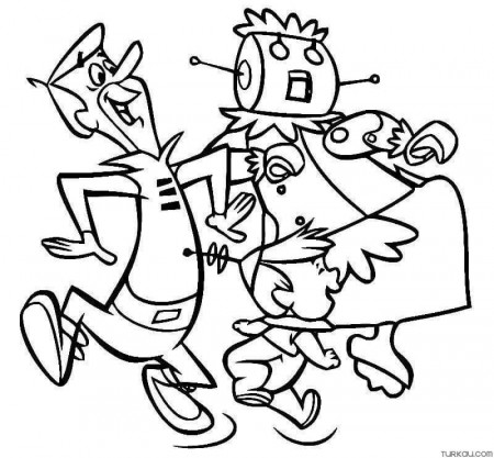 Jetsons Family Funny Robot Coloring Page » Turkau