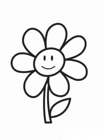 Cute Simple Flower Coloring Page - Free Printable Coloring Pages for Kids