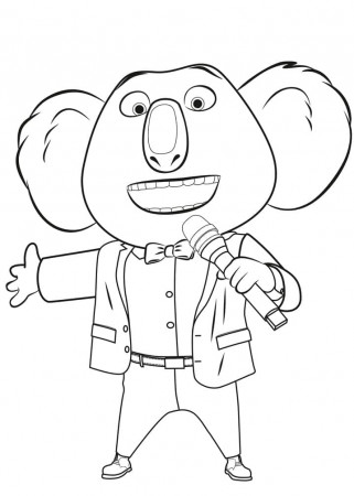 Buster Moon from Sing Movie Coloring Page - Free Printable Coloring Pages  for Kids