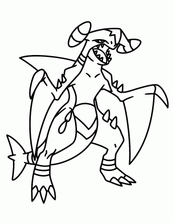 Garchomp Pokemon coloring page - free printable coloring pages on  coloori.com