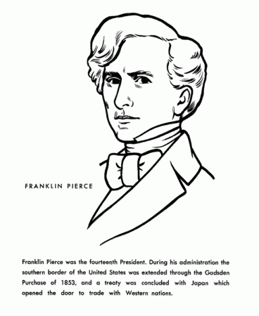 USA-Printables: President Franklin Pierce coloring page - Foureenth  President of the United States - 1 - US Presidents Coloring Pages