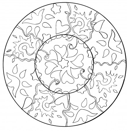 Mandala-beaux-coeurs-by-domandala-16 - Mandalas Kids Coloring Pages