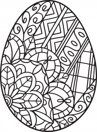 Easter Egg Mandala Isolated Coloring Page 13801639 Vector Art at Vecteezy