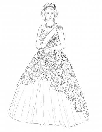 Young Queen Elizabeth Coloring Pages - Etsy