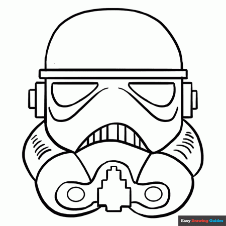 Stormtrooper Helmet Coloring Page | Easy Drawing Guides
