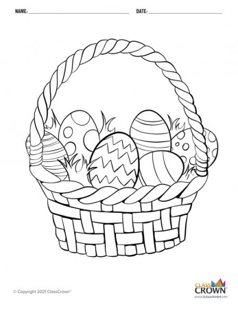 Easter Basket Coloring Page | Basket drawing, Coloring pages, Easter baskets