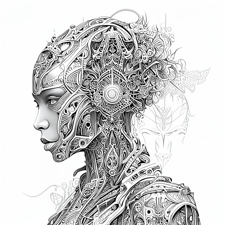 Coloring Page Cyborg - Etsy